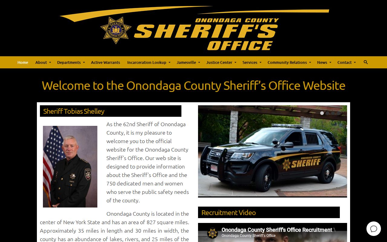 Onondaga County criminal history Sheriff records navigation