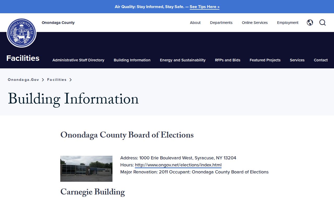Onondaga County criminal history records buildings directory