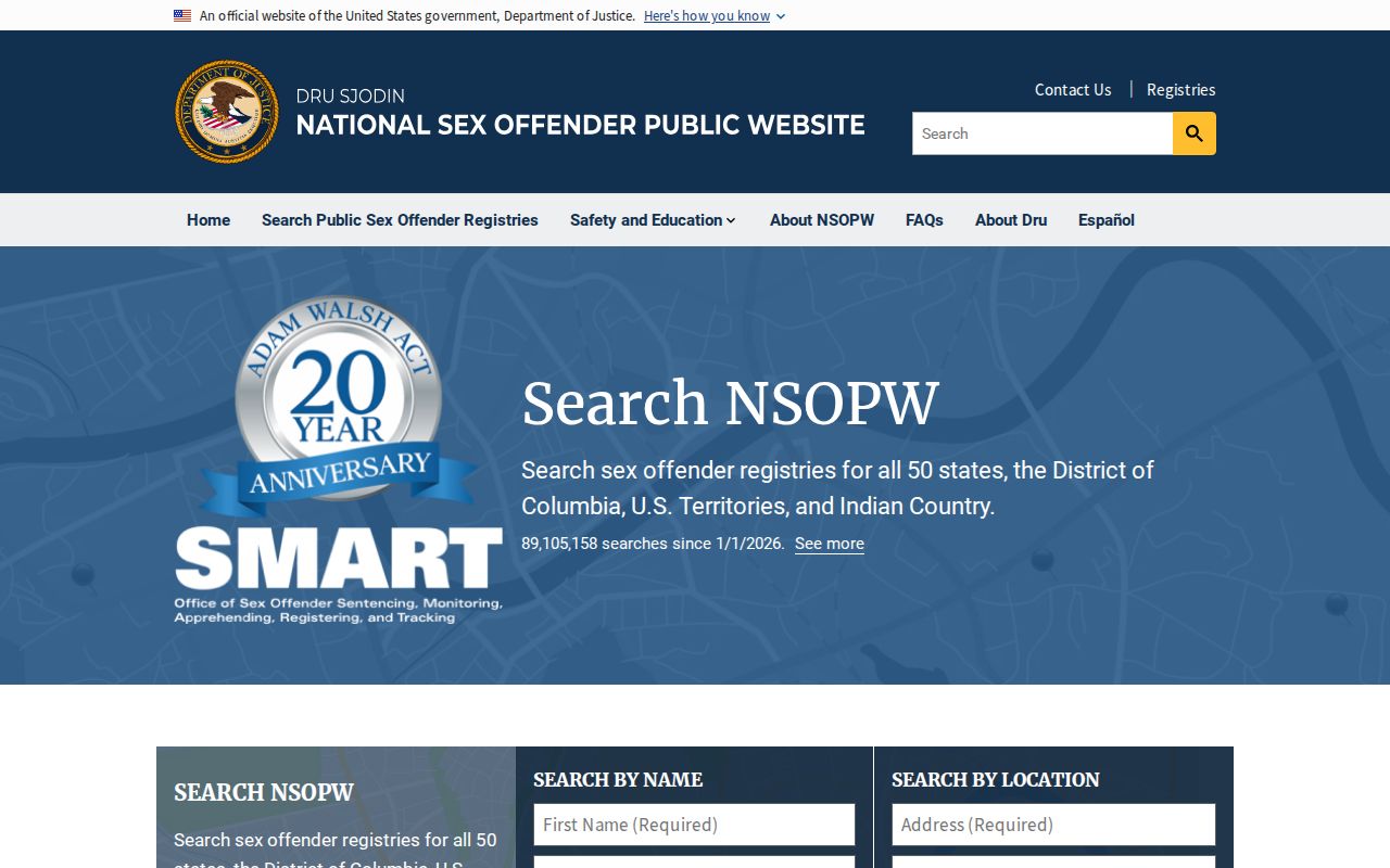 National search supporting an Onondaga County sex offender lookup