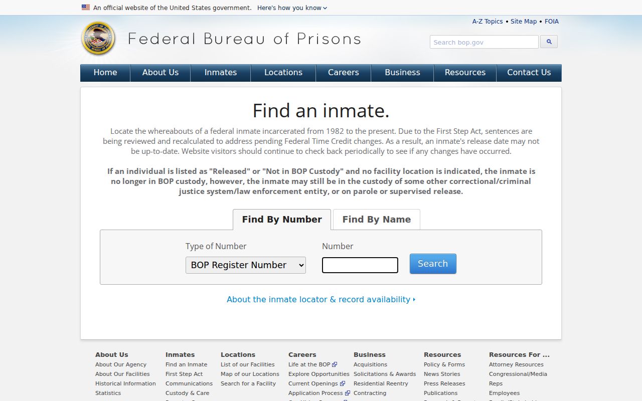 Federal inmate locator for a Syracuse criminal record check